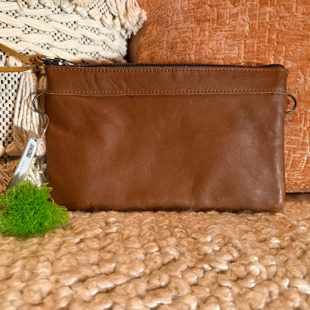 Nena & Co. Colorful Everything Clutch with Cafe Brown Leather - Picture 3 of 4
